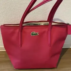 ラコステ LACOSTE トートバッグ ピンク　ワニロゴ