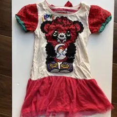グラグラ 半袖ワンピース パンダ 虹 チュール 夏服　100cm いちごのサムネイル