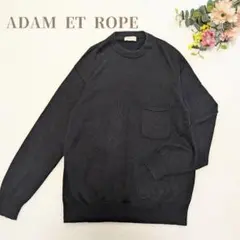 【アダム エ ロペ】メンズ ブラック長袖ニット　ビックシルエット フリーサイズのサムネイル