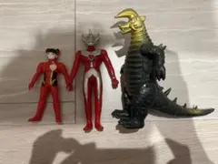 【当時物】ウルトラマンタロウ エレキング ロボット8ちゃん ソフビ 3体セット