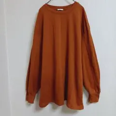 GU ジーユー 長袖 トレーナーテラコッタオレンジ クルーネック XL