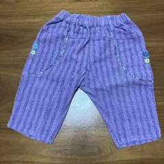 ラグマート　紫 ストライプ柄 半ズボン 100cm