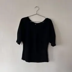 UNIQLO ブラック 半袖ニット Mサイズ