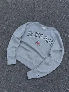 00s〜 Champion スウェット UW-RIVER FALLS グレー S