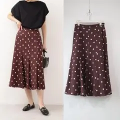 ナチュラルビューティーベーシック　*洗える! ドットゴアードスカート
