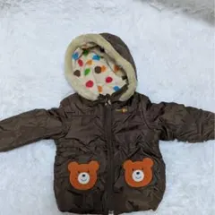 ミキハウス　ホットビスケッツ　ブラウン クマポケット アウター　80センチ