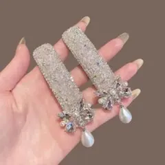 ビジュー付きエレガントヘアピンセット