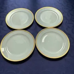 【希少】　美品　大倉陶園　片葉金蝕　デザートプレート　4枚セット　20cmのサムネイル