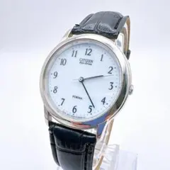 稼働品 CITIZEN メンズ 腕時計 ソーラー 白文字盤 エコドライブのサムネイル