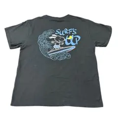 SNOOPY Tシャツ　バックプリント　PEANUTS ブラック　古着　8#d