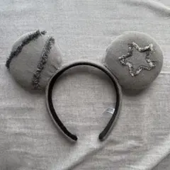 ミッキーマウス風　デニムカチューシャ