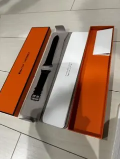 Apple Watch Hermès バンド 黒 レザー　45mm