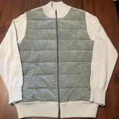 【良品】PRANDI プランディ ニットジャケット メンズ Lグレー　異素材