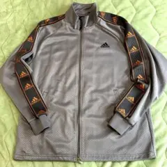 adidas 00s トラックジャケット　グレー × オレンジ　ジャージ