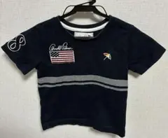 【125cm】Arnold Palmer 刺繍Tシャツ／ネイビーボーダー柄
