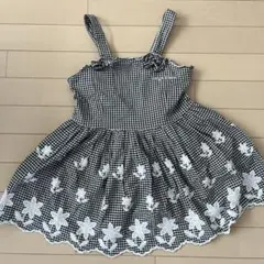 mezzo piano ギンガムチェック刺繍ワンピース