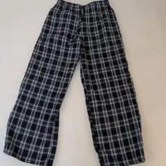 チェック柄 ワイドパンツ ブラック・ホワイト