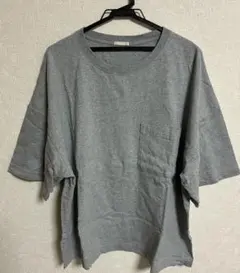 ビックシルエットポケット付きTシャツ グレー ボーダーXL.2枚セット