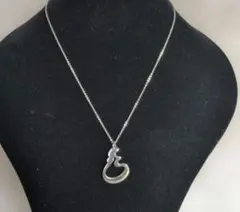 Silverアシンメトリーデザインペンダントネックレス 23cmトップ 3cm