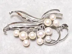 MIKIMOTO ミキモト パールブローチ ピンクホワイト 愛子さま リボン