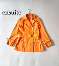レナウン ensuite コート 春 トレンチコート オレンジ 背抜き ベルト付のサムネイル