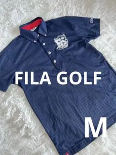 FILAGOLFフィラゴルフ　半袖ポロシャツ　ネイビー　メンズMのサムネイル