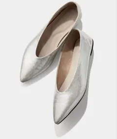 ソフトクッションポインテッドパンプス シルバー Ｍ