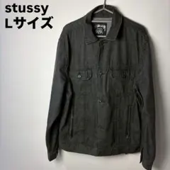 stussy ブラックデニムジャケット　ストリート　スケーター　ラッパー　短丈