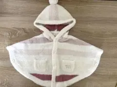 gelato pique フード付きポンチョ 70-80cm ピンク/ホワイト