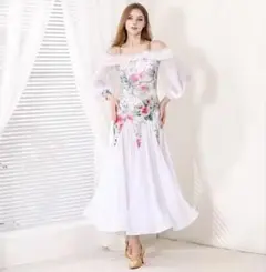 お値下げ　新品タグ付き　社交ダンス　スタンダード　モダン　ドレス　L