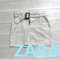 ZARA ベルト付きコーデュロイ　ミニスカート　スカート