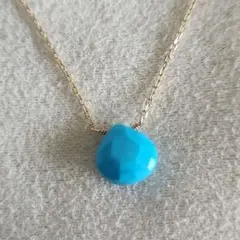 ターコイズ♡ブルー【アンク】K10 マロン ネックレス 水色☆アガット 好きも