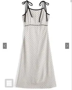 グレイル　ドット柄ショルダーリボンキャミソールワンピース[gn484]