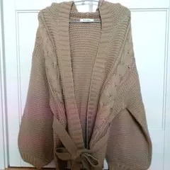 W CLOSET フード付きニットカーディガン