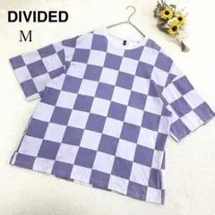 【DIVIDED】半袖 Tシャツ カットソー ブロックチェック パープル系 Mのサムネイル