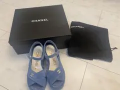 CHANEL デニムロゴ ストラップサンダル 23-23.5美品 保存袋付 - メルカリ