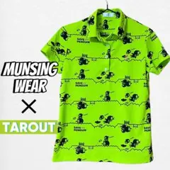 【美品】Munsing Wear ×TAROUT コラボ 総柄 ポロシャツ Mのサムネイル