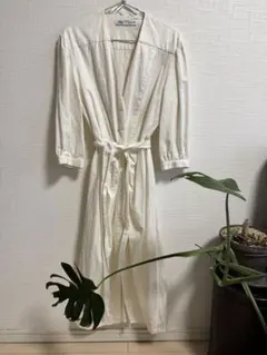 ZARA ホワイト シャツワンピース 長袖　七分袖