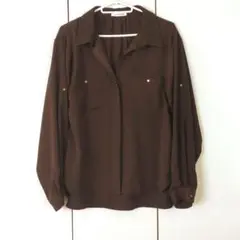【値下げしました】ナチュラルクチュール　ブラウス　シャツ　ブラウン