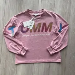 タグ付き新品 TOMMY HILFIGER ロンT 140 ピンク ホログラム