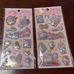 サンリオ　キラキラカプセルシール　キティ　マイメロ