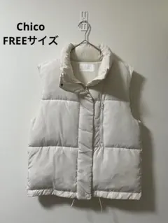 【Chico】中綿ダウンベスト アイボリー Freeサイズのサムネイル