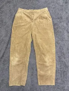 ベージュ コーデュロイ ストレートパンツ