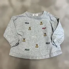 petitmain×POLO Baby グレー長袖Tシャツ 90