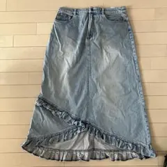 デニムロングスカート フリルデザインのサムネイル