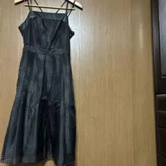 COMME CA ISM ブラックドットスリップドレス XL