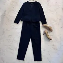 グリーンレーベルリラクシング　ダブルクロス ノーラペル ジャケットパンツ　洗える