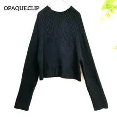 オペーク.クリップ　セーター 黒 L クロップド　リブ　通勤　通学　オフィス