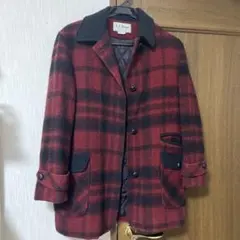 【美品】L.L.Bean コート Sサイズ ウール レッド チェック