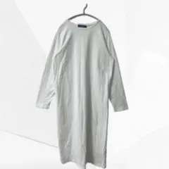 nanouniverse Tシャツワンピース 長袖 Free コットン 白